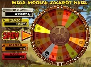 Mega Moolah Jackpott hjul på Casino Online